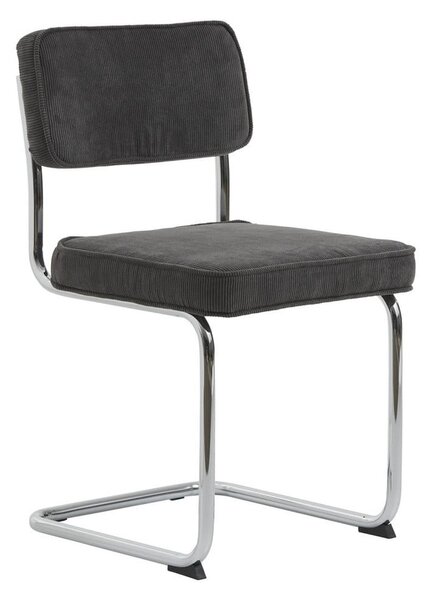 Szare sztruksowe krzesło Rupert – Unique Furniture