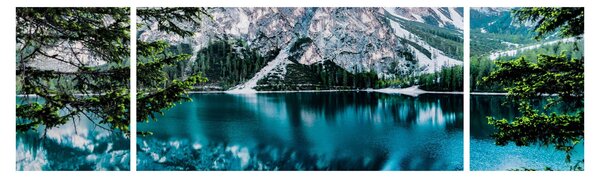 Obraz jeziora w Alpach (170x50 cm)