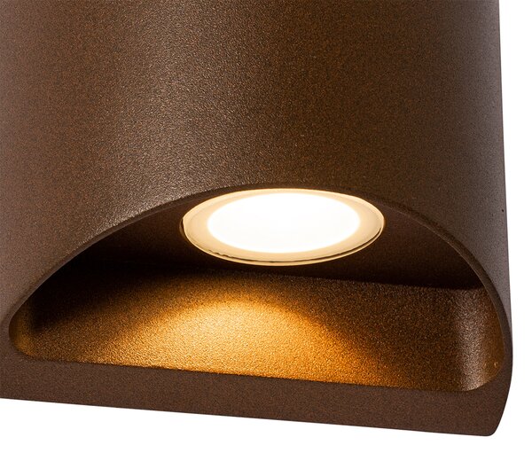 Nowoczesna lampa ścienna zewnętrzna brązowa rdzawe w tym LED 2-światła IP54 - Mal