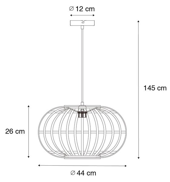 Orientalna lampa wisząca bambusowa 44 cm - Amira Oswietlenie wewnetrzne