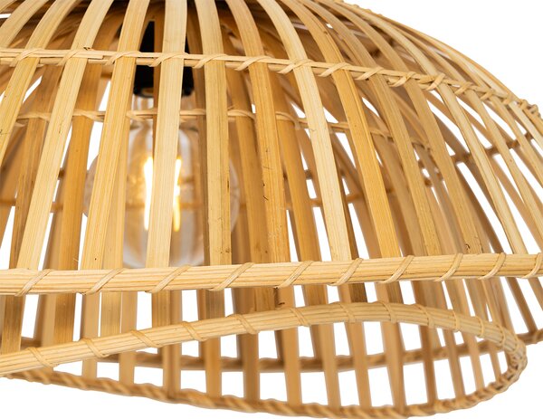 Orientalna lampa wisząca czarna z naturalnym bambusem 62 cm - Pua