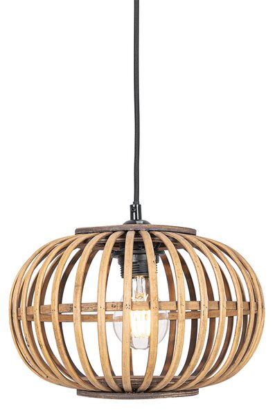 Orientalna lampa wisząca bambusowa 3-światłowa prostokątna - Amira