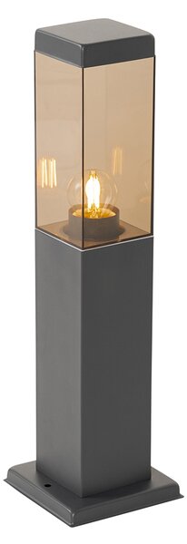 Inteligentna lampa zewnętrzna słupek ciemnoszara z przydymionym szkłem 45 cm z WiFi P45 - Malios