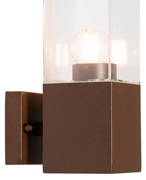 Nowoczesna lampa ścienna zewnętrzna rdzawo-brązowa IP44 - Malios