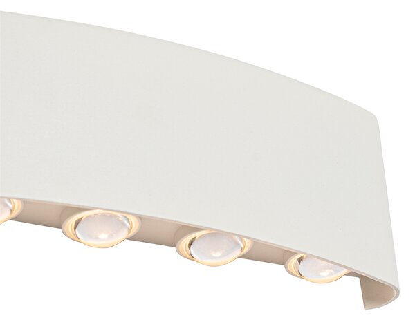Lampa ścienna zewnętrzna biała z LED 10-punktowa IP54 - Silly
