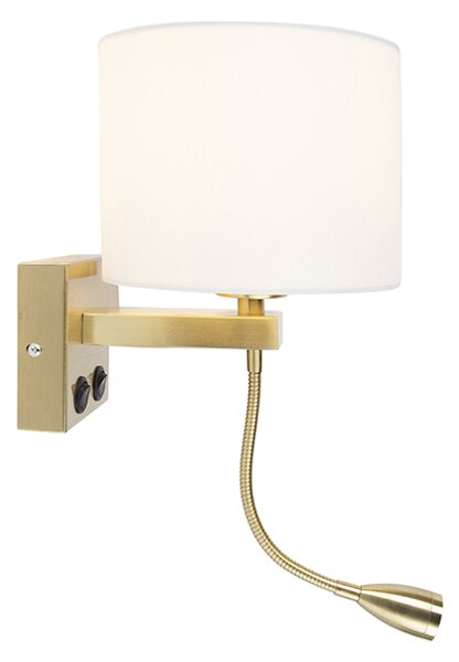 Inteligentna lampa ścienna złota z białym kloszem w tym Wifi A60 - Brescia