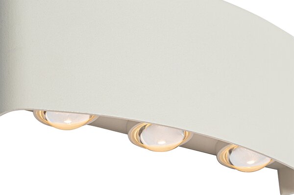 Lampa ścienna zewnętrzna biała z wbudowanym LED 6-światłowa IP54 - Silly