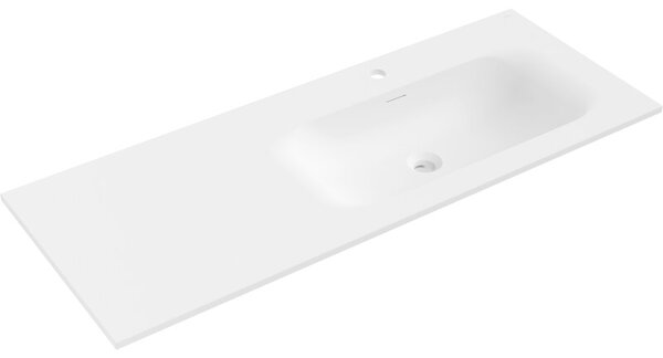 Mexen Vela umywalka wpuszczana w blat prawa 121 x 46,5 cm, biała mat - 25231201P