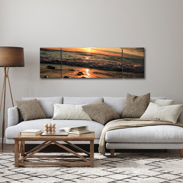 Obraz - Zachód słońca nad oceanem (170x50 cm)
