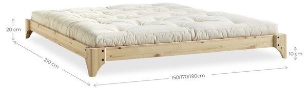Łóżko dwuosobowe z drewna sosnowego ze stelażem 180x200 cm Elan – Karup Design