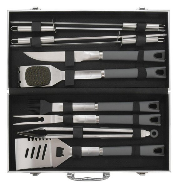 Zestaw 11 akcesoriów do grilla w walizce Cattara Alu Grey Line