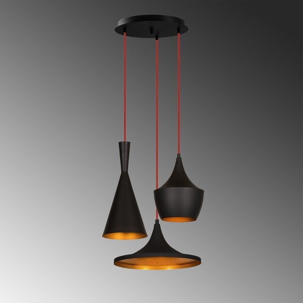 Czarna/w kolorze miedzi lampa wisząca z metalowym kloszem ø 51 cm Elmas – Opviq lights