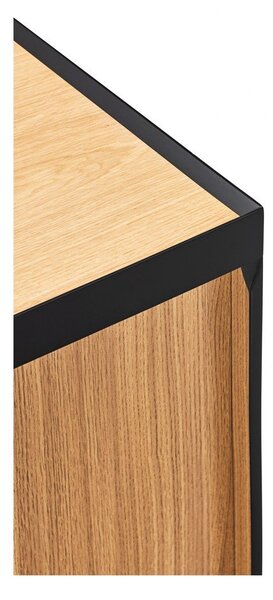 Czarno-naturalna niska komoda w dekorze dębu 110x85 cm Arista – Teulat