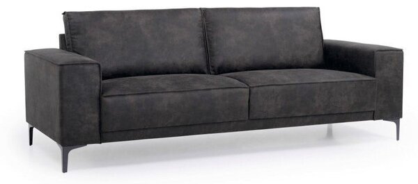 Antracytowa sofa z imitacji skóry 224 cm Copenhagen – Scandic