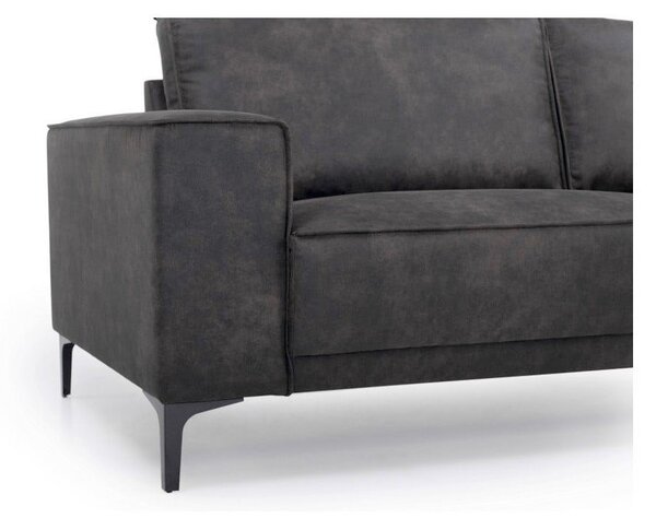 Antracytowa sofa z imitacji skóry 224 cm Copenhagen – Scandic