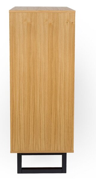 Komoda w dębowym dekorze Woodman Mora Narrow Herringbone Print