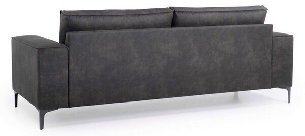 Antracytowa sofa z imitacji skóry 224 cm Copenhagen – Scandic