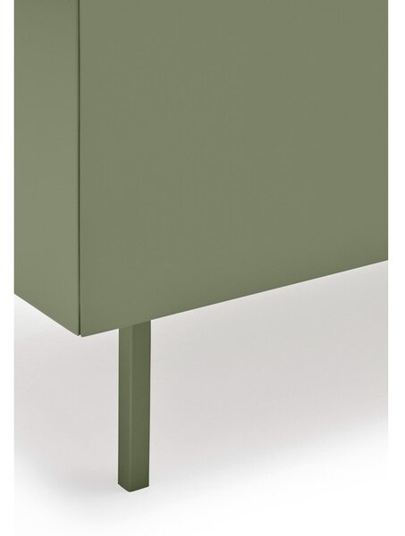 Zielono-naturalna niska komoda w dekorze dębu 165x78 cm Arista – Teulat