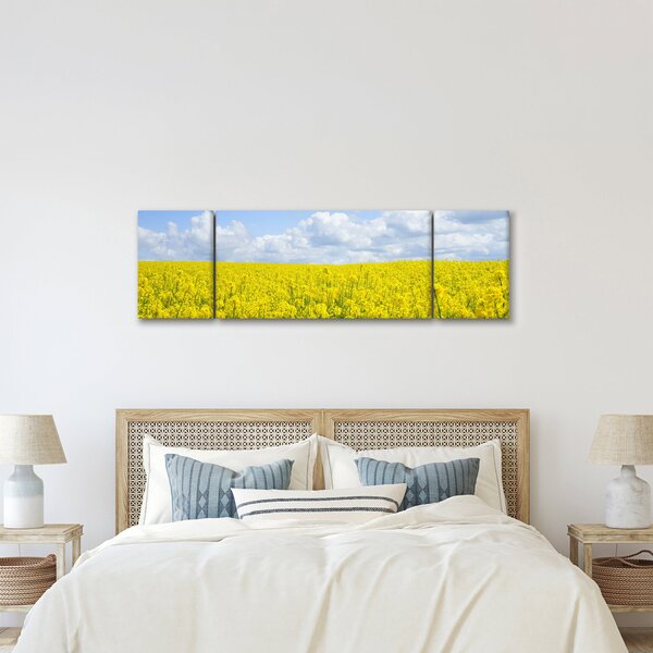 Obraz żółtego pola (170x50 cm)