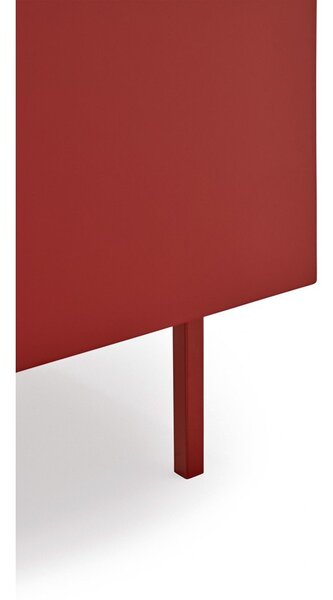 Czerwona niska komoda w dekorze dębu 165x78 cm Arista – Teulat