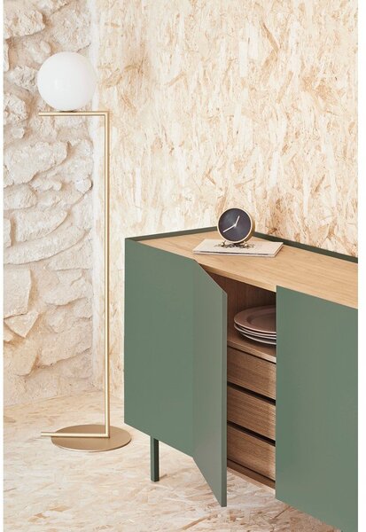 Zielono-naturalna niska komoda w dekorze dębu 165x78 cm Arista – Teulat