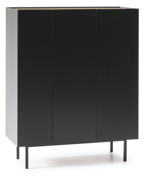 Czarna wysoka komoda w dekorze dębu 95x120 cm Arista – Teulat