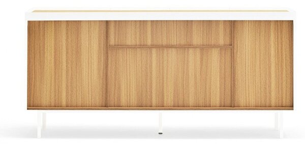 Biało-naturalna niska komoda w dekorze dębu 165x78 cm Arista – Teulat
