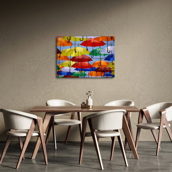 Obraz kolorowych parasoli (70x50 cm)
