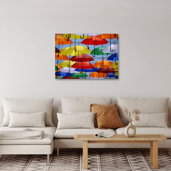 Obraz kolorowych parasoli (70x50 cm)