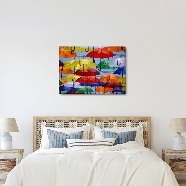 Obraz kolorowych parasoli (70x50 cm)