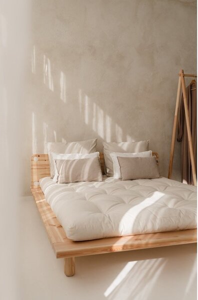 Łóżko dwuosobowe z drewna sosnowego ze stelażem 160x200 cm Peek – Karup Design