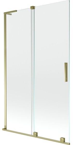 Mexen Velar L parawan nawannowy 2-skrzydłowy rozsuwany 110 x 150 cm, transparent, złoty - 896-110-003-01-50
