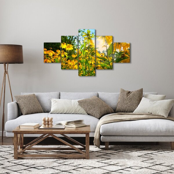 Obraz żółtych kwiatów (125x70 cm)