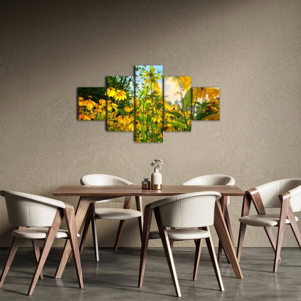 Obraz żółtych kwiatów (125x70 cm)