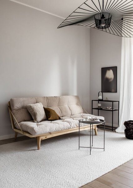 Sofa rozkładana ze sztruksową tapicerką Karup Design Folk Raw/Charcoal