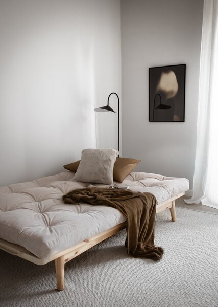 Sofa rozkładana ze sztruksową tapicerką Karup Design Folk Raw/Charcoal