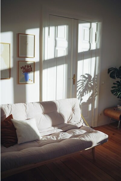 Sofa rozkładana ze sztruksową tapicerką Karup Design Folk Raw/Natural