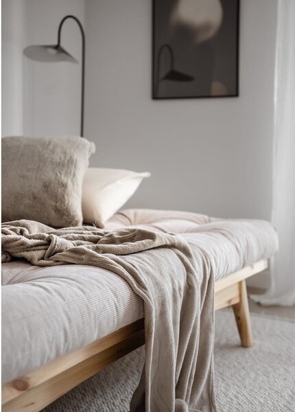 Sofa rozkładana ze sztruksową tapicerką Karup Design Folk Raw/Charcoal
