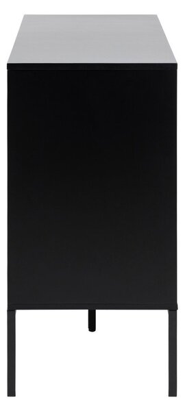 Czarno-naturalna niska komoda w dekorze dębu 120x82 cm Seaford – Actona