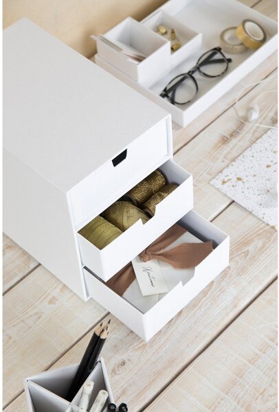 Biały organizer z 3 szufladkami Bigso Box of Sweden Ingrid