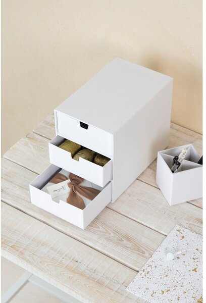 Biały organizer z 3 szufladkami Bigso Box of Sweden Ingrid