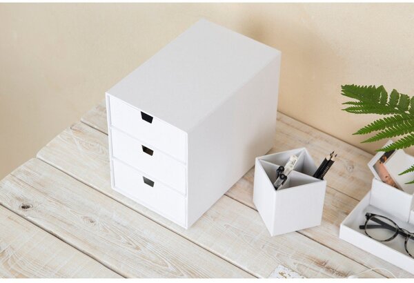 Biały organizer z 3 szufladkami Bigso Box of Sweden Ingrid