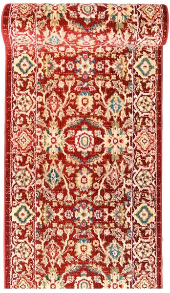 Czerwony wzorzysty chodnik dywanowy retro - Rekis 4X