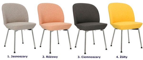 Różowe krzesło tapicerowane nowoczesne do stołu F6-R99