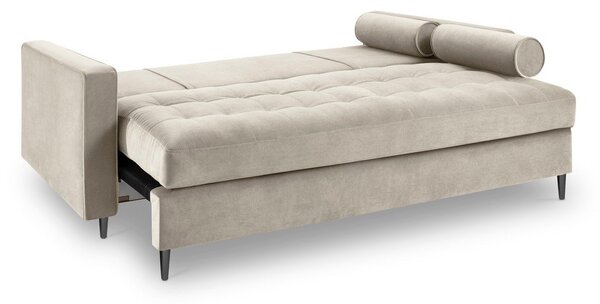 Beżowa aksamitna rozkładana sofa Milo Casa Santo