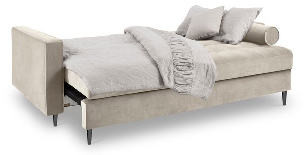 Beżowa aksamitna rozkładana sofa Milo Casa Santo