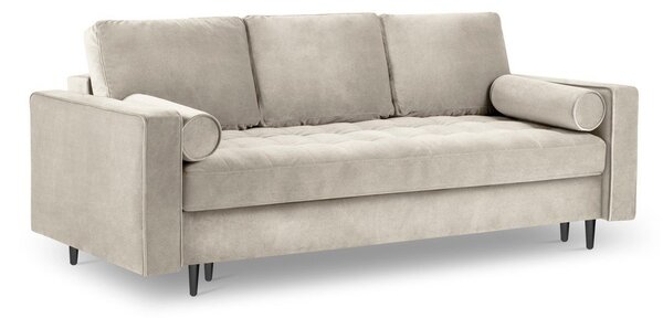 Beżowa aksamitna rozkładana sofa Milo Casa Santo