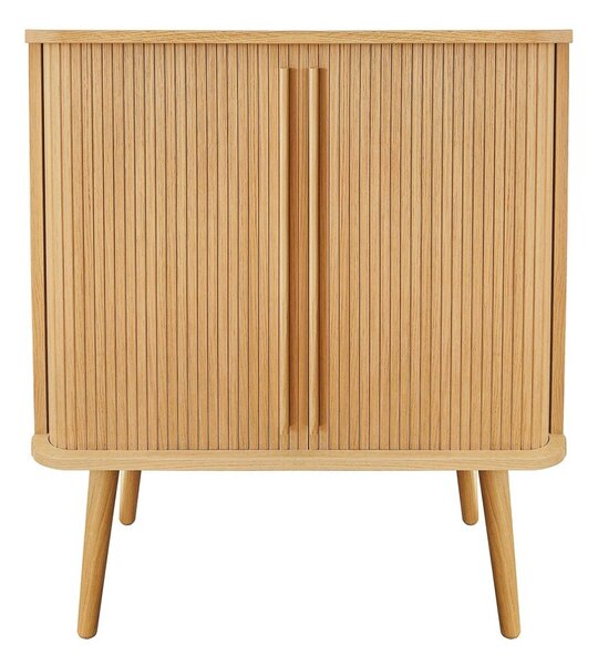 Wysoka komoda w dekorze dębu z drzwiami przesuwnymi 83x95 cm Rove – Woodman