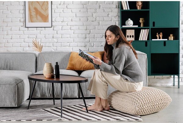 Beżowy puf w kształcie poduszki Bonami Essentials Knit