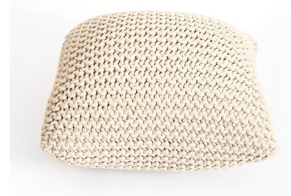 Beżowy puf w kształcie poduszki Bonami Essentials Knit
